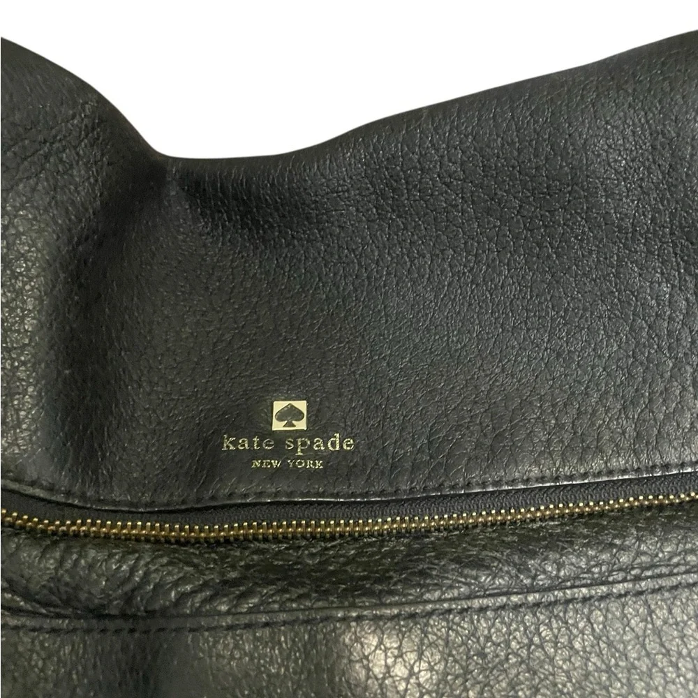kate spade Maria Black Leather Hobo Bag with Tassel